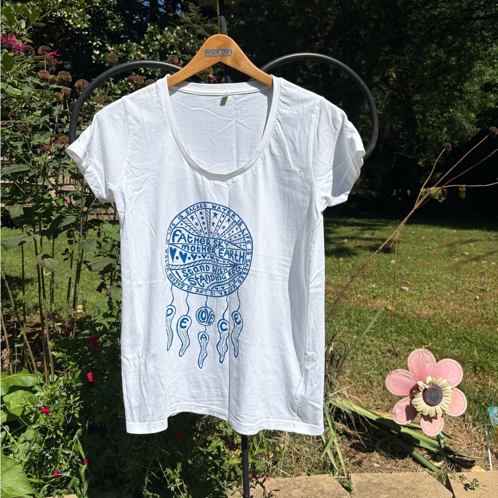 Conservation environmental Graphic T-Shirt size large water right organic cotton